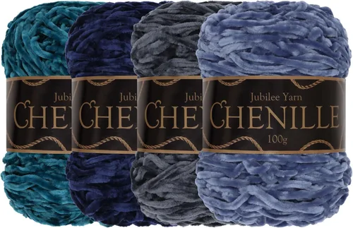 Miniatura 60 de JubileeYarn - Hilo de chenilla (3.53 oz/poliéster peinado, circonita), 1 pastel