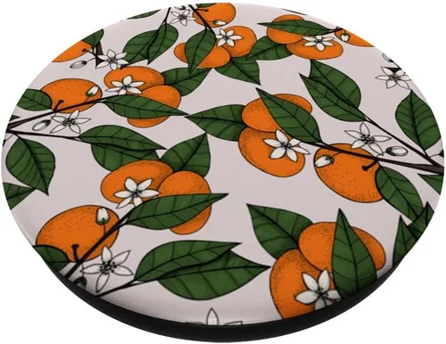Miniatura 2 de PopSockets con diseño botánico de Clementine en rama naranja estético