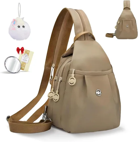 Miniatura 10 de Mini bolsa impermeable de 2 vías, mochila pequeña Oxford con múltiples compartimentos, para mujeres, universitarios, viajeros, viajes con antirrobo