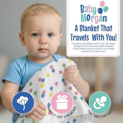 Miniatura 7 de Manta térmica de punto gofre, mini manta suave y transpirable para recién nacidos y bebés, para niños pequeños para cochecitos, viajes, siestas