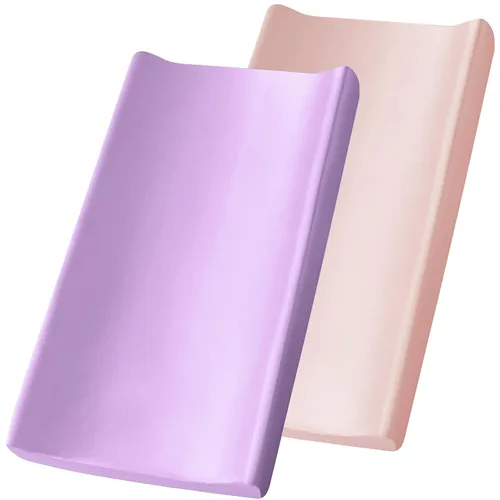 Miniatura 9 de SiinvdaBZX Paquete de 2 fundas para cambiador para bebés, niñas y niños, fundas de satén suaves y sedosas para cambiadores de pañales de 32 x 16