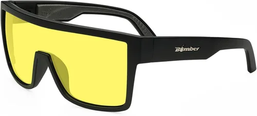 Miniatura 2 de BOMBER Gafas Saftey para hombres y mujeres, lente de seguridad amarilla transparente, con marco cuadrado negro mate y forro de espuma