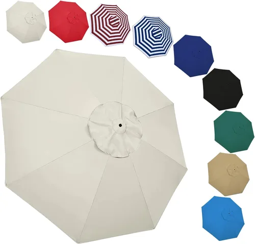 Toldo de repuesto para sombrilla de patio de 6.6 pies, 9 pies/10 pies, 6 varillas / 8 varillas de repuesto para sombrilla de mesa de mercado de