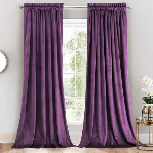 Miniatura 21 de Royal Hotel Bedding Paneles de cortinas opacas de terciopelo con bolsillo superior para cortinero, peso pesado, paneles sólidos de terciopelo suave