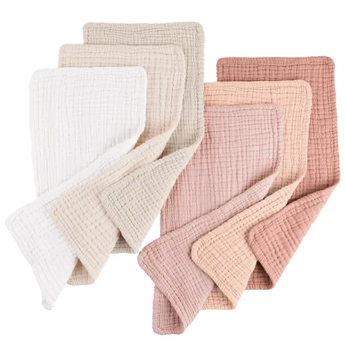 Miniatura 8 de Konssy - Paquete de 6 paños de muselina para eructos de bebé, ropa de eructos suaves y absorbentes 100 % algodón para recién nacidos, bebés niños