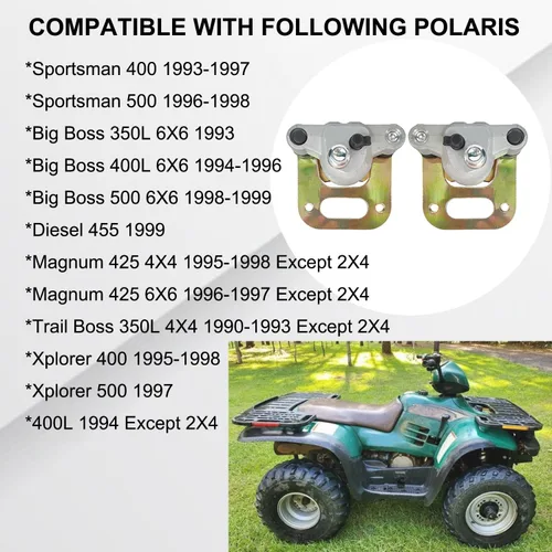 Miniatura 3 de Juego de pinzas de freno delantera izquierda derecha con pastillas compatibles con Polaris ATV Sportsman 400 500 Big Boss 350L/400L/500 6X6 Magnum