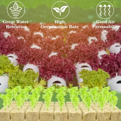 Miniatura 3 de Halatool Cubos hidropónicos de lana de roca de 1.2 pulgadas para cultivo hidropónico sin suelo, plántulas, inicio, esquejes, clones y propagación