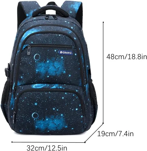 Miniatura 3 de MITOWERMI Boys Backpacks for Primary Junior School Kids Backpack with Lunch Box Galaxy Space Bookbags for Boys Girls