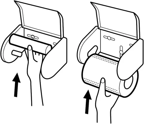 Miniatura 4 de SANEI W37-MW2 One-Touch - Soporte para papel, blanco mate, para papel con núcleo, tornillos incluidos