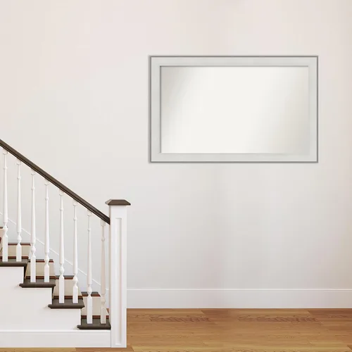 Miniatura 4 de Amanti Art Espejo de baño blanco para sobre el fregadero, 30 x 47 pulgadas, espejo de tocador rectangular blanco imperial, marco de madera Imperial