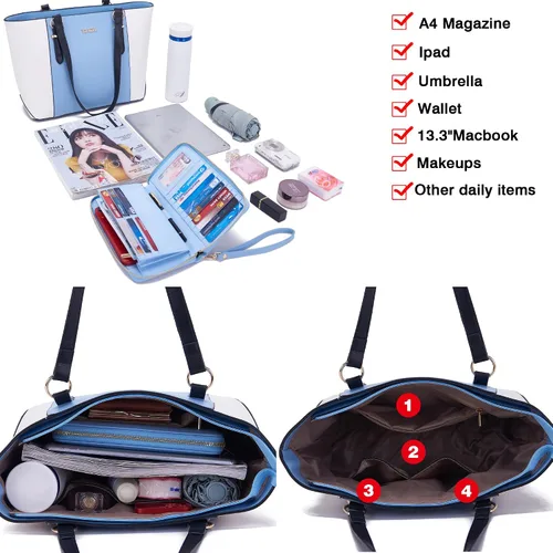 Miniatura 3 de YZAOLL Monederos para mujer, de piel sintética, tamaño mediano, grande, bolso de hombro, bolso de mano