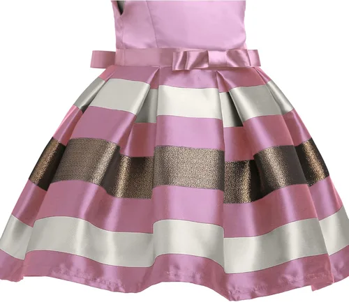 Miniatura 11 de NSSMWTTC 2-10T - Vestidos de rayas para niñas pequeñas, vestido de fiesta de boda de Navidad