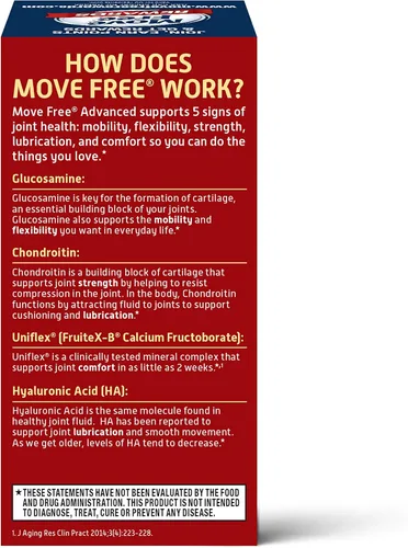 Miniatura 7 de Suplemento avanzado Move Free para articulaciones de triple fuerza con glucosamina, condroitina y ácido hialurónico, 11873, 1, 1