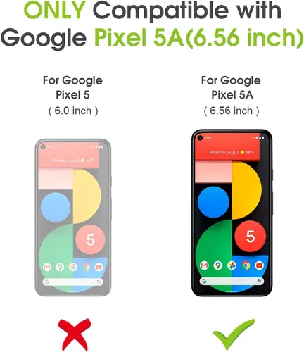 Miniatura 6 de Compatible con Google Pixel 5A, funda delgada de goma de gel de silicona (con forro de microfibra), diseño de cuerpo completo a prueba de golpes