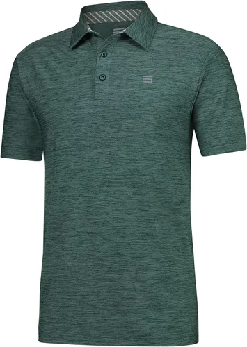 Three Sixty Six - Camiseta de golf para hombre, polo atlético dry fit de tipo informal, con cuello y manga corta