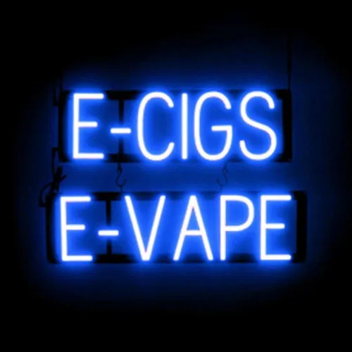 Miniatura 60 de SpellBrite Cartel E-JUICE Señalización de tienda de humo con aspecto de neón, luces LED azules 22.3 x 6.3 pulgadas