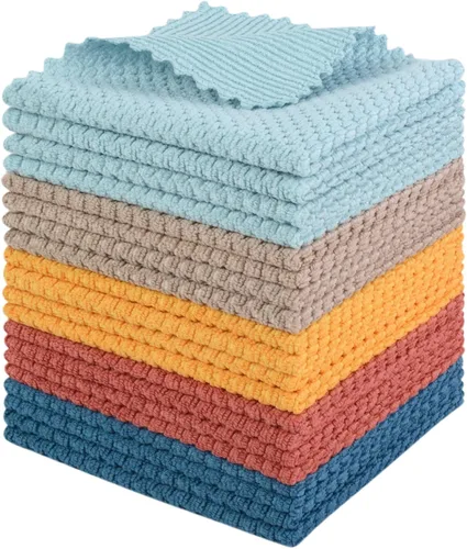 Miniatura 28 de SINLAND Paño de microfibra para lavar platos, trapos de platos, el mejor paño de cocina para lavar, paños de limpieza con lado abrasivo de polímero