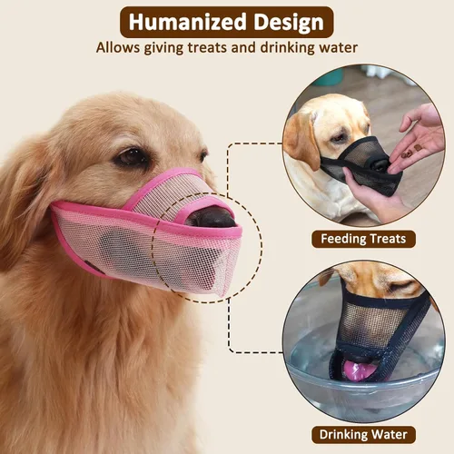 Miniatura 5 de Crazy Felix - Bozal de nailon para perros pequeños, medianos y grandes Dachshund Beagle Poodle Labrador; protector de boca para mascotas de malla
