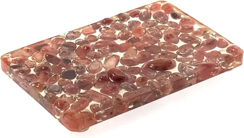Miniatura 15 de Jabonera rectangular hecha a mano con piedras para decoración de ducha y baño, bandeja de jabón natural para mantener el jabón seco, accesorios
