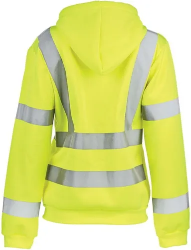 Miniatura 4 de J. J. Keller & Associates, Inc. Sudadera con cremallera de alta visibilidad para mujer, tipo R Clase 3, SAFEGEAR