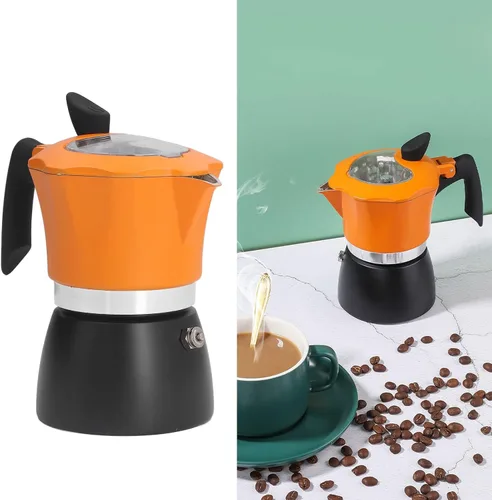 Miniatura 9 de CHICIRIS Cafetera espresso para estufa, olla de aluminio con parte superior de vidrio, cafetera italiana moca, capacidad de 1 taza, 5.1 fl oz/5 oz