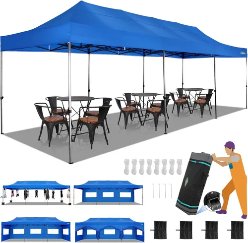 Miniatura 113 de COBIZI Tienda de campaña desplegable de 6.6 x 6.6 pies, toldo resistente, fácil de instalar, impermeable, para exteriores, fiestas, playa, jardín