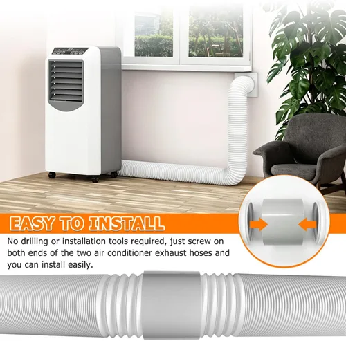 Miniatura 5 de Acoplador de extensión de manguera de aire acondicionado portátil de 5.9 pulgadas, conector de ventilación universal para manguera de escape de aire