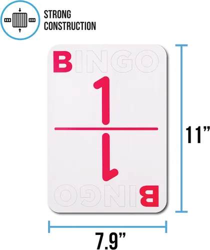Miniatura 4 de Regal Bingo Jumbo Tarjetas de llamadas de bingo reutilizables – Juegos de bingo para la familia – 75 cartas (B1 - O75)