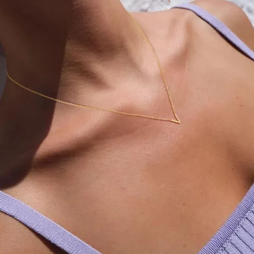 Miniatura 4 de Collar con inicial para mujer, chapado en oro de 14 quilates, delicado collar con dije de inicial, gargantilla simple y a la moda, collar