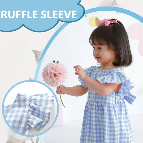 Miniatura 5 de Zanie Kids Vestidos de Pascua para niñas, vestido de verano para niñas, ropa de juego, trajes de fotos familiares