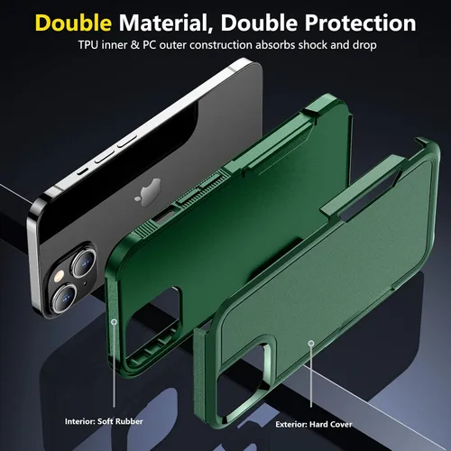 Miniatura 6 de SPIDERCASE Funda para iPhone 14/Funda para iPhone 15, [Protección contra Caídas de Grado Militar de 15 PIES][Antideslizante] Paquete de 2