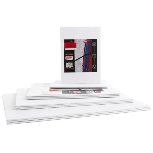 Miniatura 5 de Neliblu Lienzos blancos para pintar, paquete de 12, variados, tableros de lienzo de pintura de algodón para pintura al óleo y acrílica, lienzo