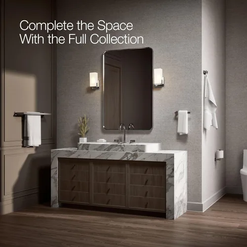 Miniatura 7 de Kohler K-73144-TT - Toallero de baño doble compuesto de 24 pulgadas, titanio Titanio vibrante.