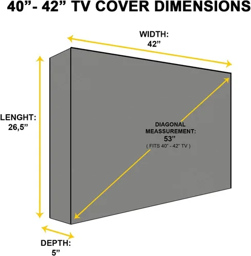 Miniatura 2 de Funda de TV para exteriores con parte delantera transparente, protector universal resistente a la intemperie para TV de 40 a 42 pulgadas, se adapta