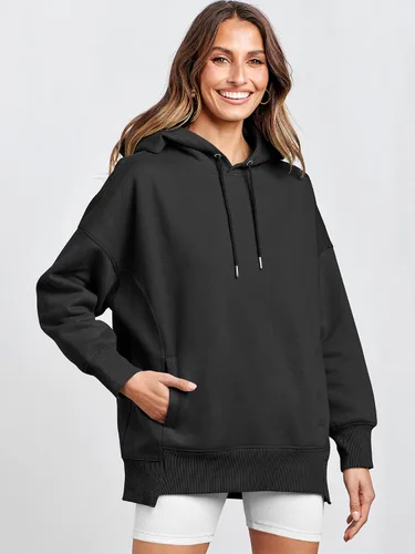 Miniatura 2 de ANRABESS Sudaderas con capucha de gran tamaño para mujer, sudadera de forro polar 2024, trajes de moda para adolescentes y niñas
