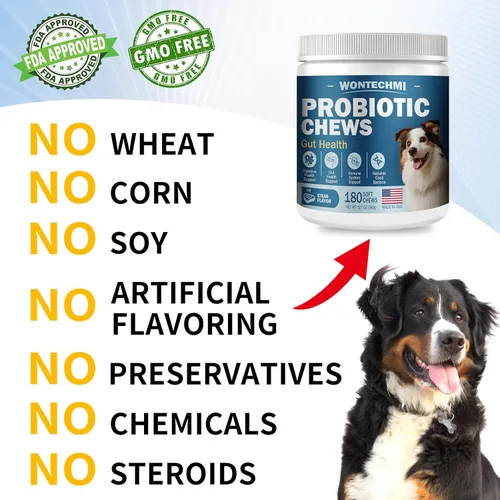 Miniatura 5 de Probióticos para perros, mejoran la picazón en la piel en los oídos, la salud intestinal, el equilibrio de levaduras, las alergias, la inmunidad