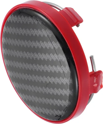 Miniatura 4 de ACROPIX Tapones centrales para llanta de automóvil de 2.362 in con 5 clips con adhesivo negro de fibra de carbono rojo – Paquete de 4, diámetro
