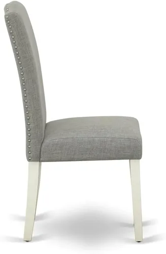 Miniatura 8 de East West Furniture DMEN3-LWH-06 - Juego de comedor de 3 piezas para espacios pequeños que contiene una mesa de comedor redonda con gotas y 2 sillas