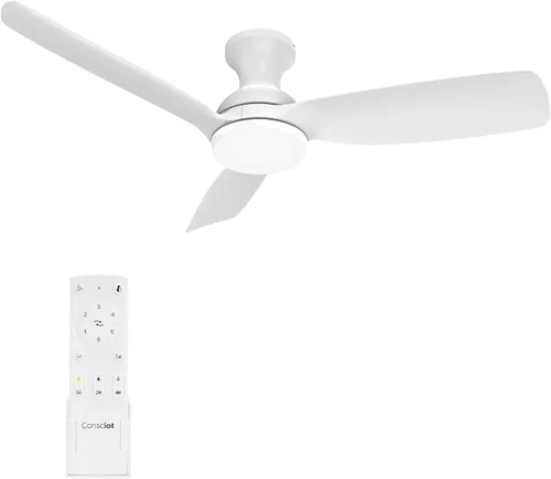 Miniatura 9 de Consciot Ventilador de techo de 52 pulgadas con luces, ventilador de techo negro moderno, control remoto, motor CC reversible silencioso, montaje