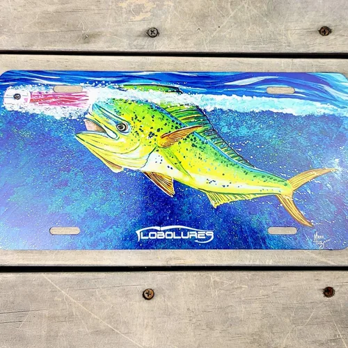 Miniatura 3 de Lobo Lures Screamin' Mahi-Mahi Big Game Fishing - Placa frontal con diseño de Mark Ray Art