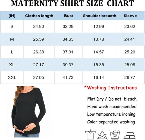 Miniatura 6 de Camisa de maternidad Cuello redondo Manga larga Ropa de embarazo