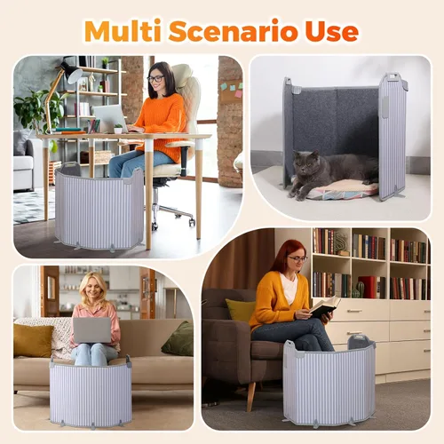 Miniatura 7 de Calentador de espacio de panel para oficina/hogar silencioso, calentador eléctrico portátil, calentador debajo del escritorio para piernas, pies