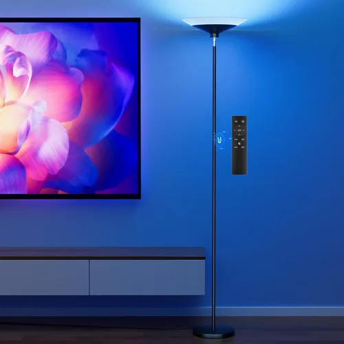 Miniatura 9 de SIBRILLE Torchiere - Lámpara de pie LED de 72 pulgadas de alto con control remoto/botón, 1800 lm, 3000-6500 K, 30 W regulable moderna lámpara