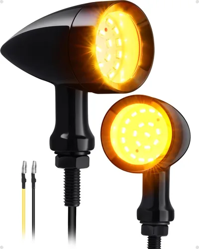 Miniatura 11 de PBYMT Luz trasera para motocicleta, 24 LED, luz trasera ámbar roja, luz trasera SMD para motocicleta, indicador intermitente compatible con Honda