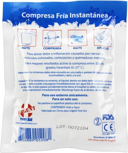 Miniatura 3 de Paquete frío instantáneo, 5" x 6" (4" x 5" área fría) - Compresas frías desechables: no requiere enfriamiento - Apriete y agite para un tratamiento