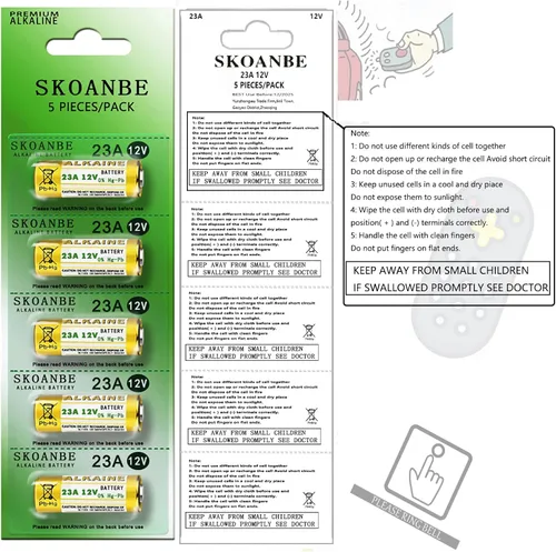 Miniatura 3 de SKOANBE Paquete de 20 baterías alcalinas remotas 23A A23 L1028F 23AE 12 voltios MN21 para ventilador de techo