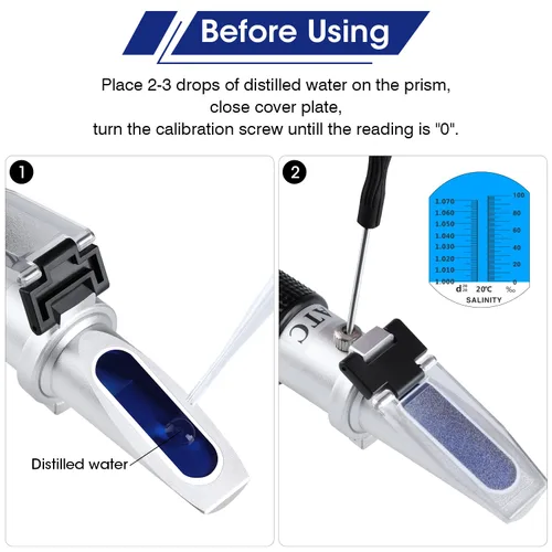 Miniatura 4 de Refractómetro de salinidad para agua de mar Aqaurium Fishkeeping Medidor de Salinidad Medidor de Salinidad de Gravedad Específica de Doble Escala