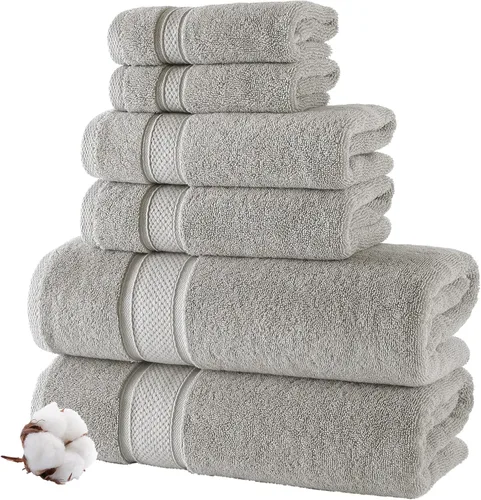 Miniatura 13 de NOVA Luxury Linen - Juego de toallas turcas de calidad hotelera para baño (juego de 6 piezas de toallas, azul cielo)