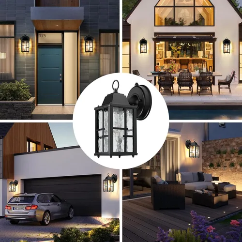Miniatura 9 de OKELI Lámparas de pared para exteriores del atardecer al amanecer, lámpara de exterior impermeable, iluminación de aplique para el porche delantero