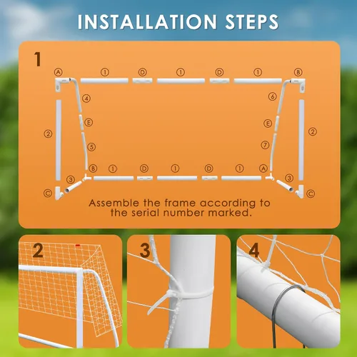 Miniatura 3 de SHANTRA Portería de fútbol de 12 x 6/10 x 6.5/8 x 5/6 x 4 pies para patio trasero, redes de fútbol de tamaño completo para niños y adultos, portería